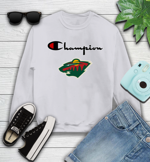 NHL Hockey Minnesota Wild Champion Shirt Youth Sweatshirt 2