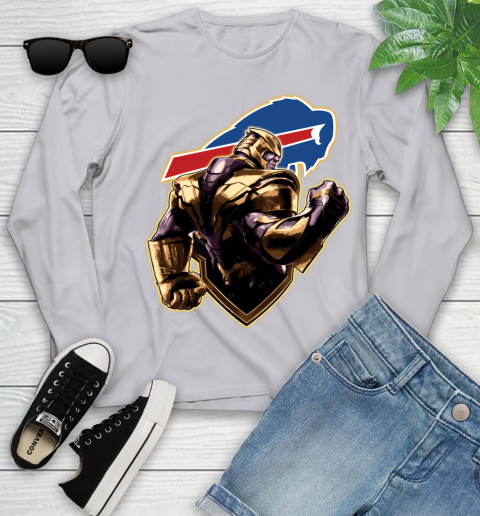 NFL Thanos Avengers Endgame Football Sports Buffalo Bills Youth Long Sleeve 5