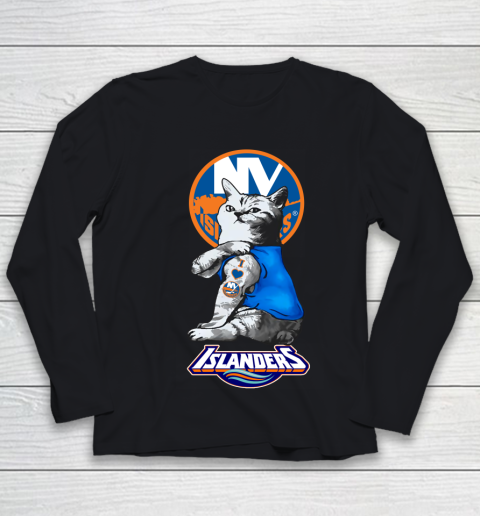 NHL My Cat Loves New York Islanders Hockey Youth Long Sleeve