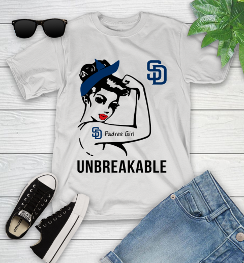 MLB San Diego Padres Girl Unbreakable Baseball Sports Youth T-Shirt