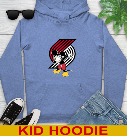 Portland Trail Blazers NBA Basketball Dabbing Mickey Disney Sports Youth Hoodie 12