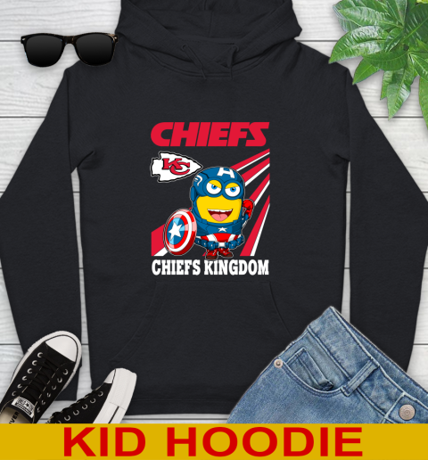 NFL Football Kansas City Chiefs Captain America Marvel Avengers Minion Shirt Youth Hoodie