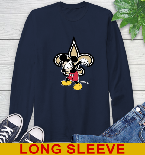 New Orleans Saints NFL Football Dabbing Mickey Disney Sports Long Sleeve T-Shirt 4