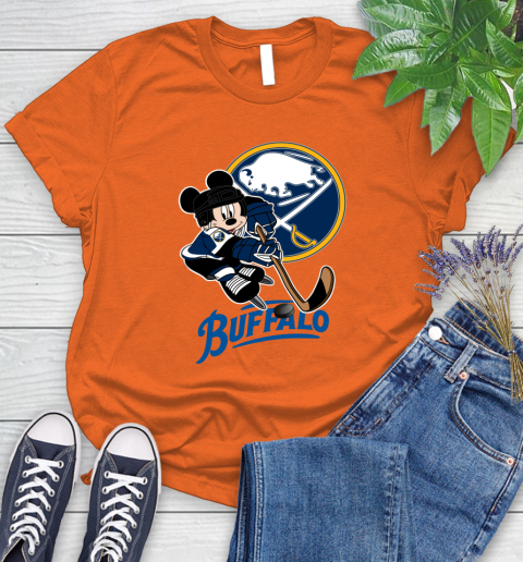 NHL Buffalo Sabres Mickey Mouse Disney Hockey T Shirt Women's T-Shirt 4