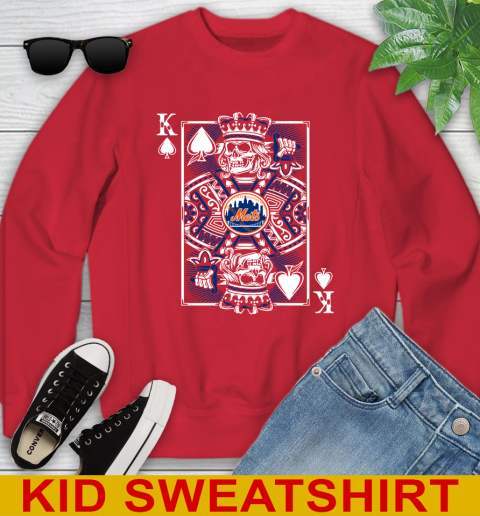 New York Mets MLB Baseball The King Of Spades Death Cards Shirt Youth Sweatshirt 7