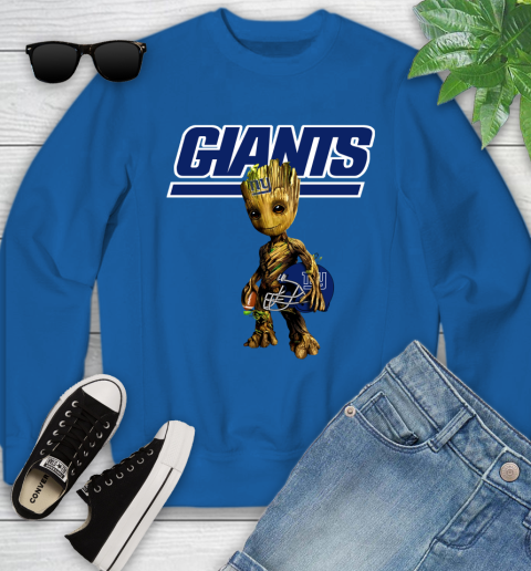 New York Giants NFL Football Groot Marvel Guardians Of The Galaxy Youth Sweatshirt 8