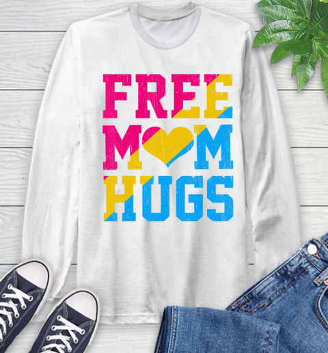 Nurse Shirt Vintage Free Mom Hugs pansexual Heart LGBT Pride Month T Shirt Long Sleeve T-Shirt