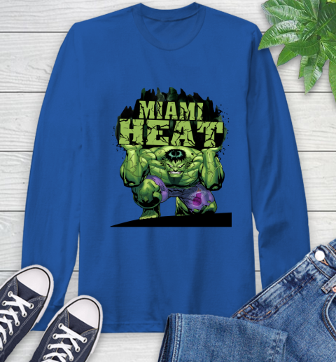 Miami Heat NBA Basketball Incredible Hulk Marvel Avengers Sports Long Sleeve T-Shirt 9