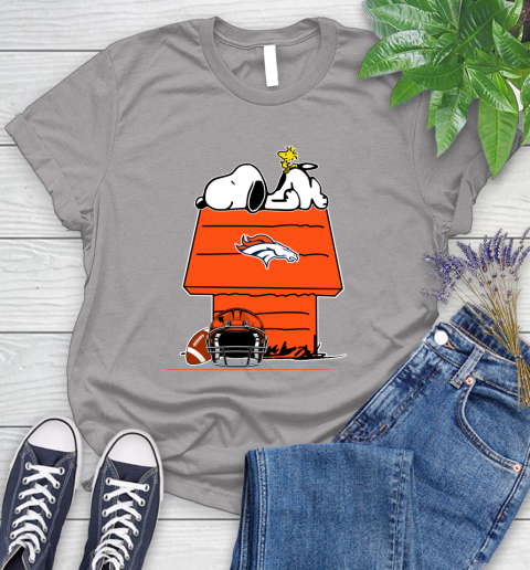 Denver Broncos NFL Football Snoopy Woodstock The Peanuts Movie Women's T-Shirt 5