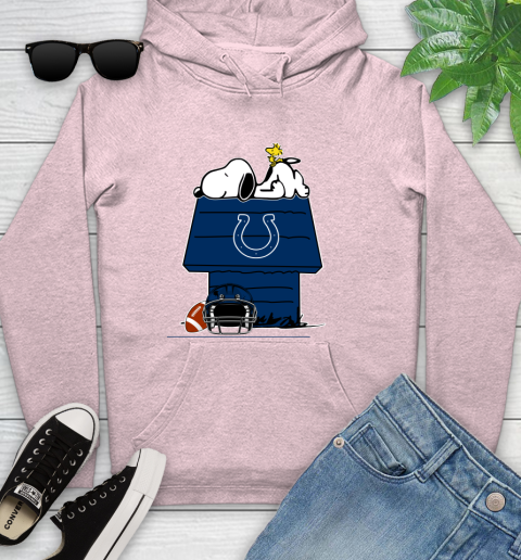 Indianapolis Colts NFL Football Snoopy Woodstock The Peanuts Movie Youth Hoodie 10