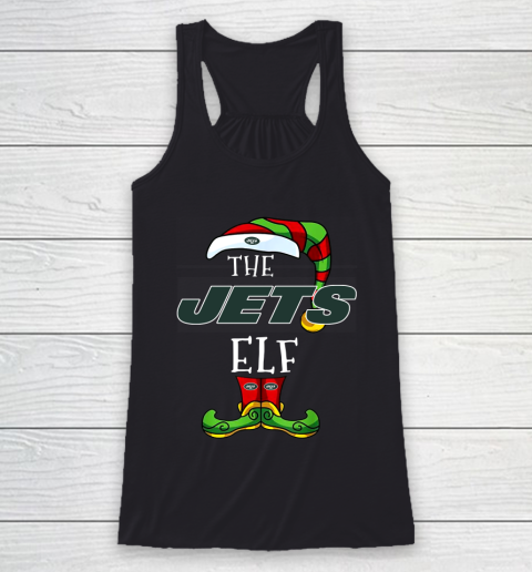 New York Jets Christmas ELF Funny NFL Racerback Tank