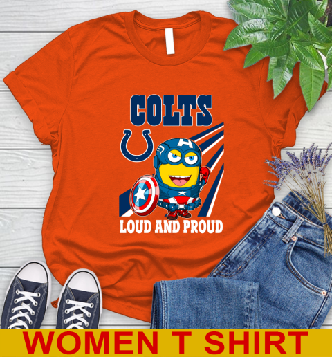 NFL Football Indianapolis Colts Captain America Marvel Avengers Minion Shirt Women's T-Shirt 3