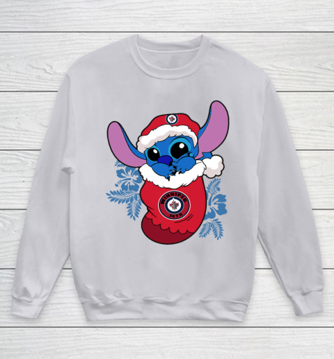 Winnipeg Jets Christmas Stitch In The Sock Funny Disney NHL Youth Sweatshirt 4