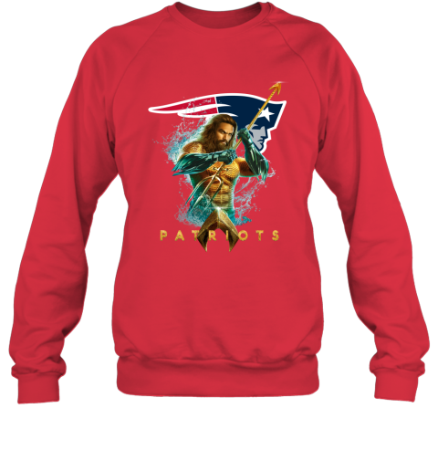 NFL New England Patriots Aquaman DC Football Sports SzNC5UoH2LU sweatshirt 35 95 151514 front red