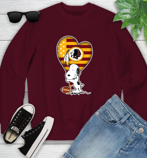 Washington Redskins NFL Football The Peanuts Movie Adorable Snoopy Youth Sweatshirt 5