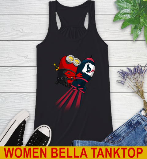NFL Football Houston Texans Deadpool Minion Marvel Shirt Racerback Tank