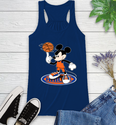 NBA Basketball New York Knicks Cheerful Mickey Disney Shirt Racerback Tank 8