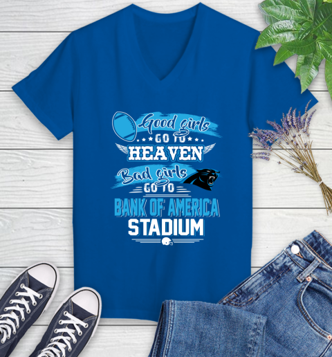 Carolina Panthers NFL Bad Girls Go To Bank of America Stadium Shirt Women's V-Neck T-Shirt 10