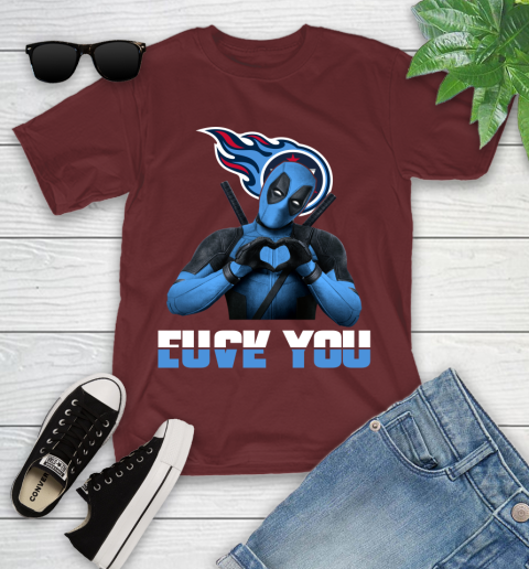 NHL Tennessee Titans Deadpool Love You Fuck You Football Sports Youth T-Shirt 14