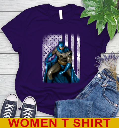 Carolina Panthers NFL Football Batman DC American Flag Shirt Women's T-Shirt 4
