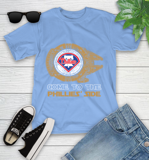 MLB Come To The Philadelphia Phillies Side Star Wars Baseball Sports Youth T-Shirt 15