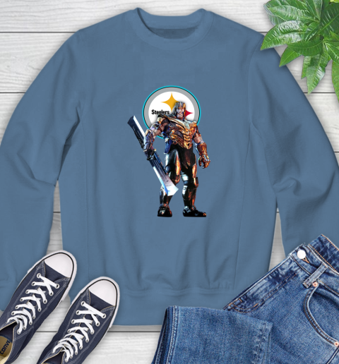 NFL Thanos Gauntlet Avengers Endgame Football Pittsburgh Steelers Sweatshirt 7