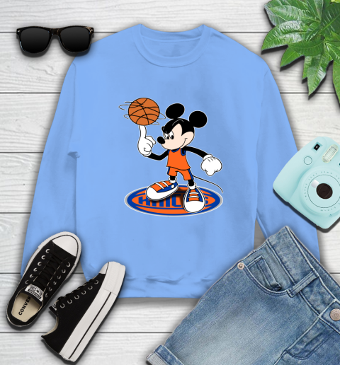 NBA Basketball New York Knicks Cheerful Mickey Disney Shirt Sweatshirt 11
