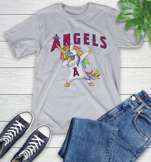 Los Angeles Angels MLB Baseball Funny Unicorn Dabbing Sports T-Shirt 18