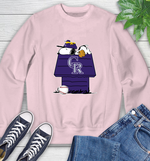 MLB Colorado Rockies Snoopy Woodstock The Peanuts Movie Baseball T Shirt Sweatshirt 9