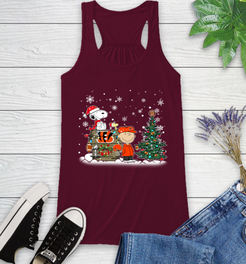NFL Cincinnati Bengals Snoopy Charlie Brown Christmas Football Super Bowl Sports Racerback Tank 2
