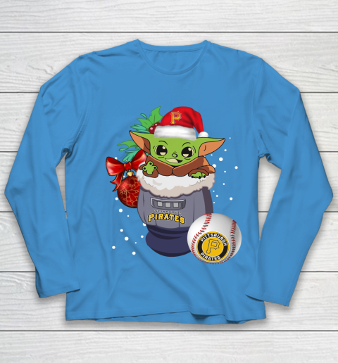 Pittsburgh Pirates Christmas Baby Yoda Star Wars Funny Happy MLB Youth Long Sleeve 7
