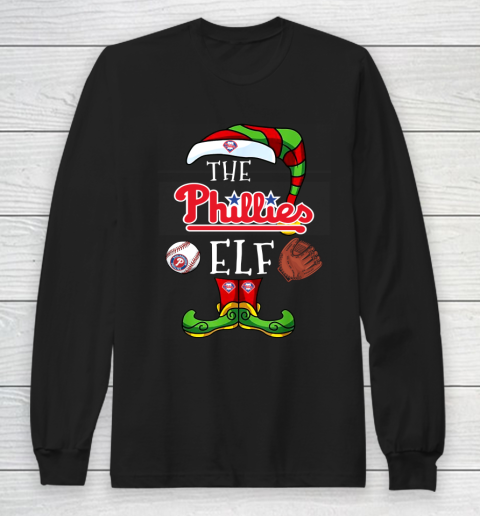 Philadelphia Phillies Christmas ELF Funny MLB Long Sleeve T-Shirt