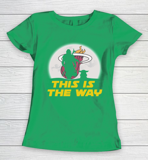 Miami Heat NBA Basketball Star Wars Yoda And Mandalorian This Is The Way Women's T-Shirt 5