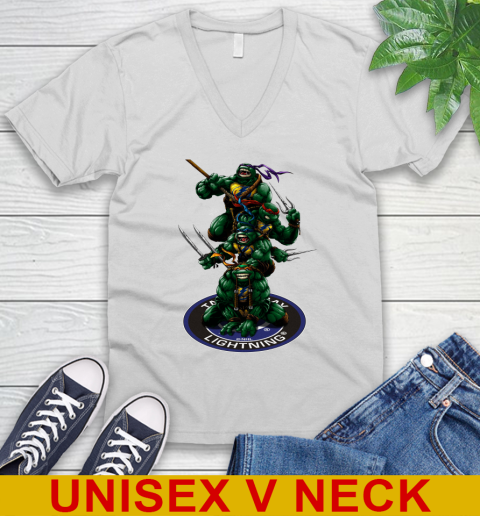 NHL Hockey Tampa Bay Lightning Teenage Mutant Ninja Turtles Shirt V-Neck T-Shirt