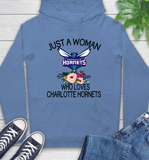NBA Just A Woman Who Loves Charlotte Hornets Basketball Sports Hoodie 9