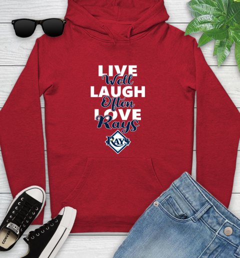 MLB Baseball Tampa Bay Rays Live Well Laugh Often Love Shirt Youth Hoodie 10