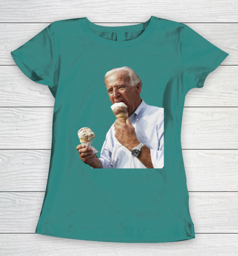 Joe Biden Eating Ice Cream Women's T-Shirt 10
