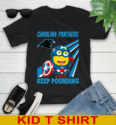 NFL Football Carolina Panthers Captain America Marvel Avengers Minion Shirt Youth T-Shirt