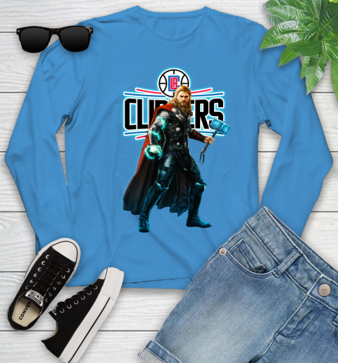 NBA Thor Avengers Endgame Basketball Los Angeles Clippers Youth Long Sleeve 7