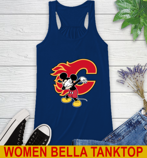 Calgary Flames NHL Hockey Dabbing Mickey Disney Sports Racerback Tank 9
