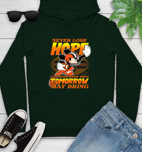 Cleveland Browns NFL Football Mickey Disney Never Lose Hope Youth Hoodie 14