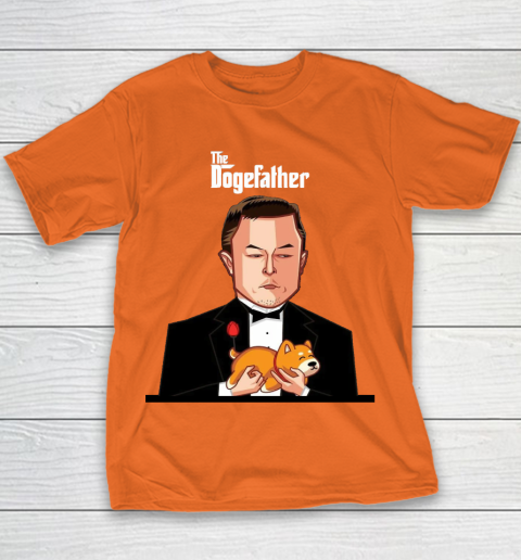 Dogecoin The DogeFather Funny Youth T-Shirt 4