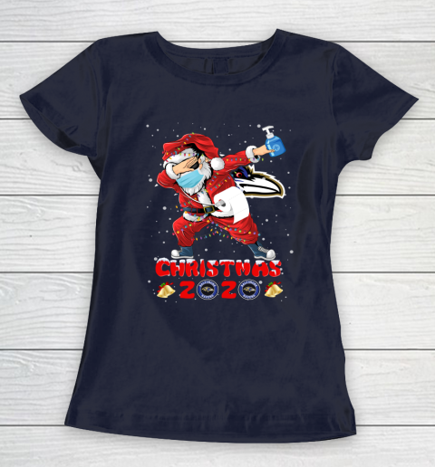 Baltimore Ravens Funny Santa Claus Dabbing Christmas 2020 NFL Women's T-Shirt 2
