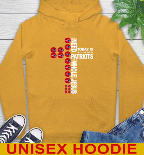 NFL All I Need Today Is A Little Bit Of New England Patriots Cross Shirt Hoodie 2