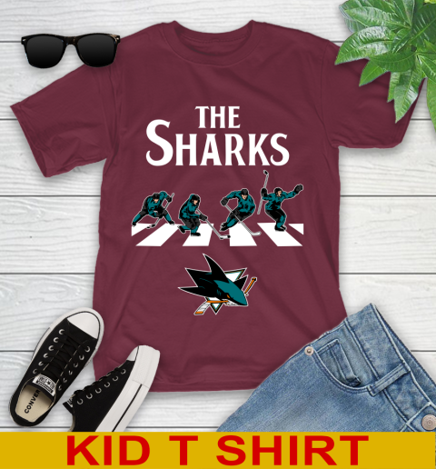 NHL Hockey San Jose Sharks The Beatles Rock Band Shirt Youth T-Shirt 5