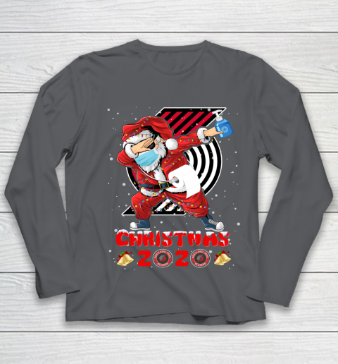 Portland Trail Blazers Funny Santa Claus Dabbing Christmas 2020 NBA Youth Long Sleeve 6