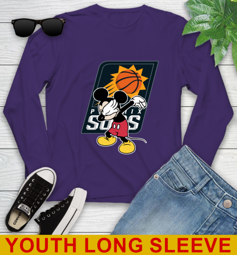 Phoenix Suns NBA Basketball Dabbing Mickey Disney Sports Youth Long Sleeve 5