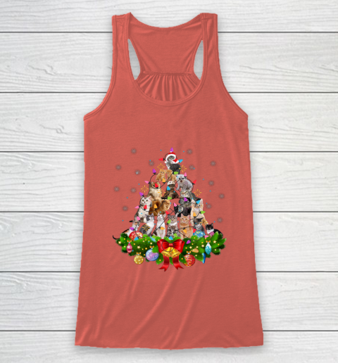 Funny Cat Christmas Tree Xmas Gifts Racerback Tank 3