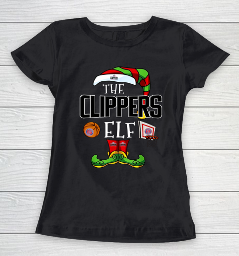 LA Clippers Christmas ELF Funny NBA Women's T-Shirt