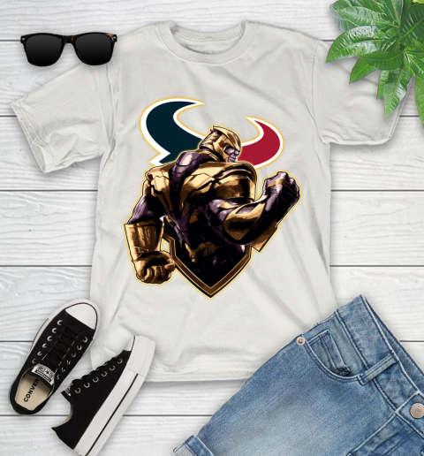 NFL Thanos Avengers Endgame Football Sports Houston Texans Youth T-Shirt 12